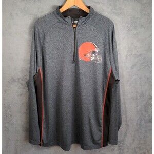 Cleveland Browns 1/4 Quarter Zip Pullover Mens XL Gray Football NFL Team Apparel